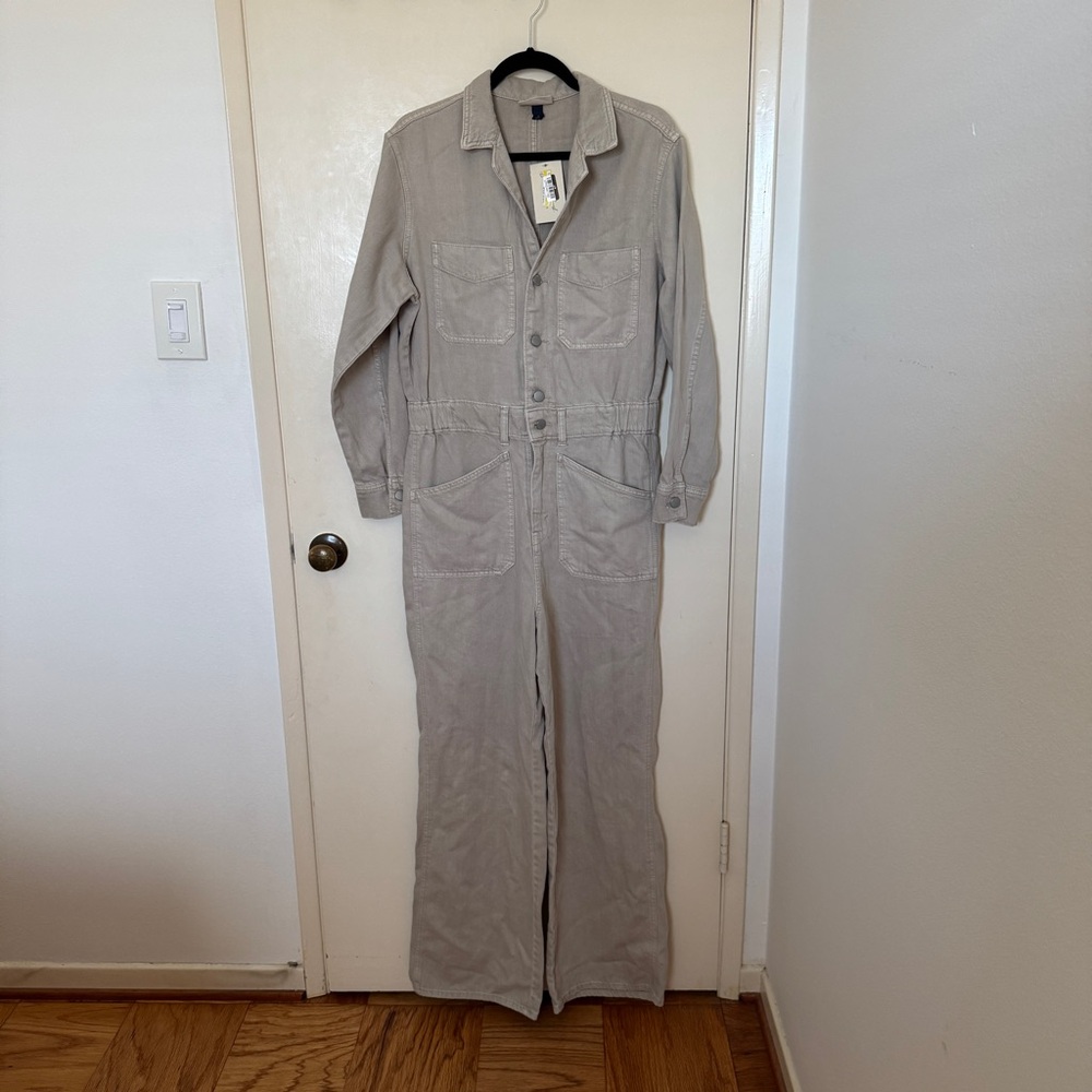 Universal Thread Beige denim baggy Utility Jumpsuit size 10